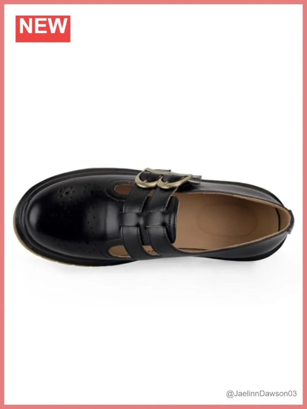 Chunky Platform Mary Janes T-Strap Loafers Faux Leather Round Toe